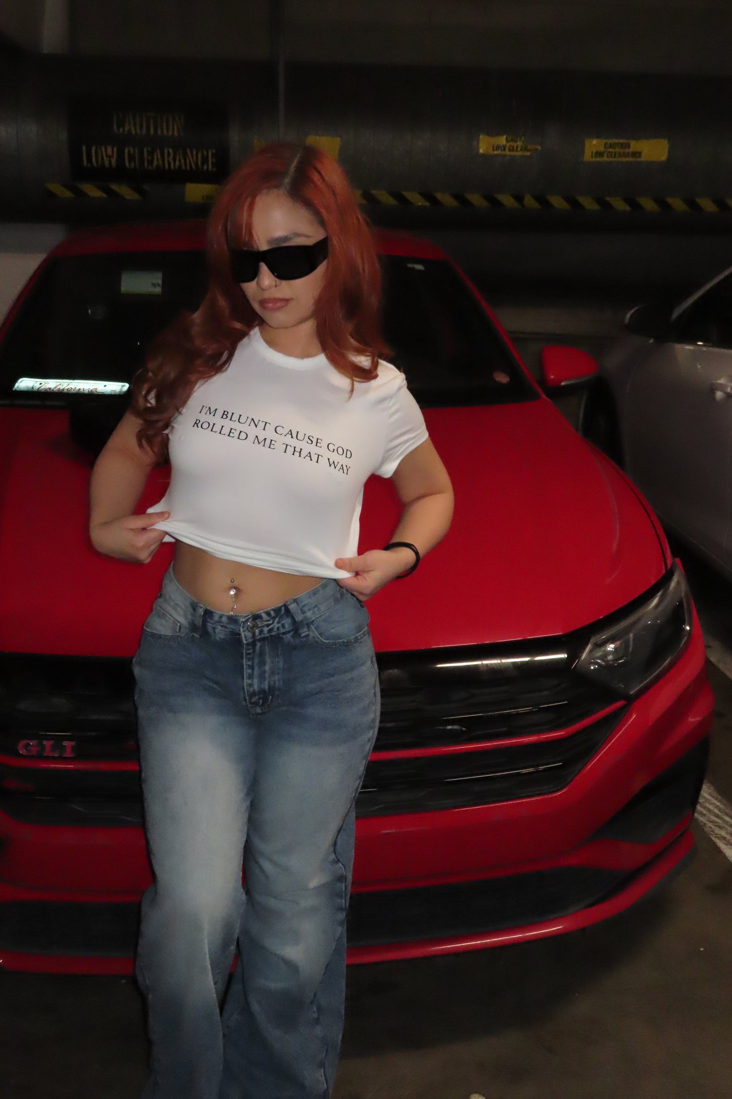 IM BLUNT CAUSE GOD ROLLED ME THAT WAY CROPPED TEE